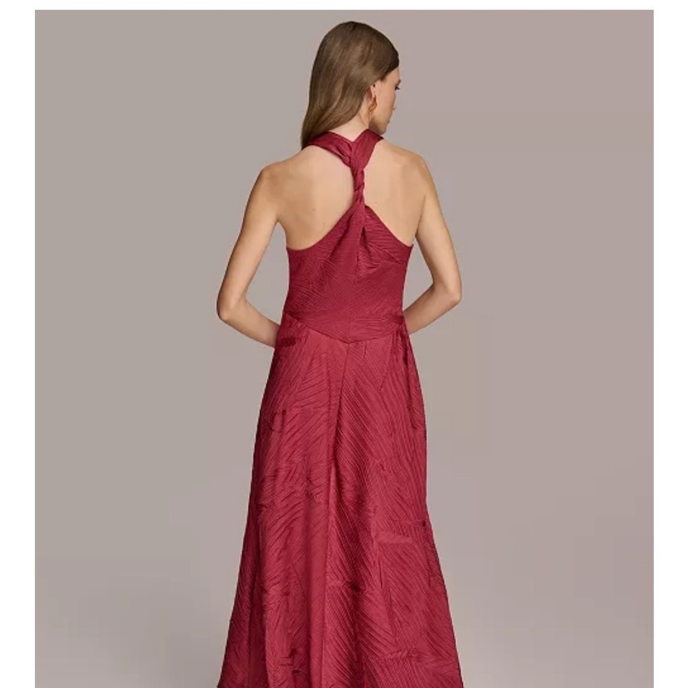 NWOT Donna Karan Red V neck Gown sz 4 - Picture 2 of 7
